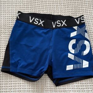 VSX Blue and Black Athletic Shorts Victoria’s Secret workout exercise spandex